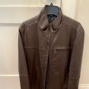 Andrew Marc Genuine Leather Jacket - Brown - Medium
